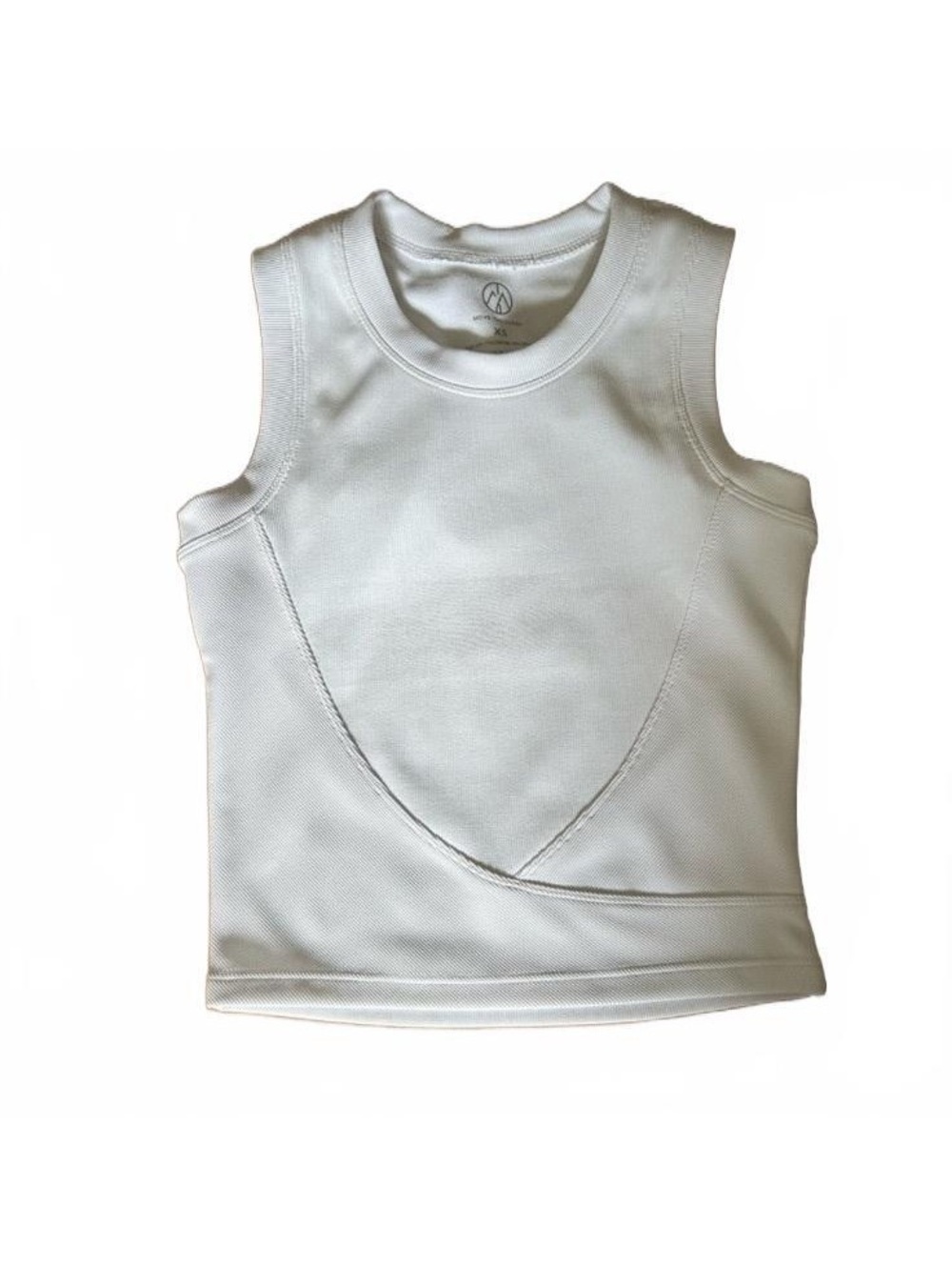 Move Theology white ribbed crop work out athletic tank size Small New